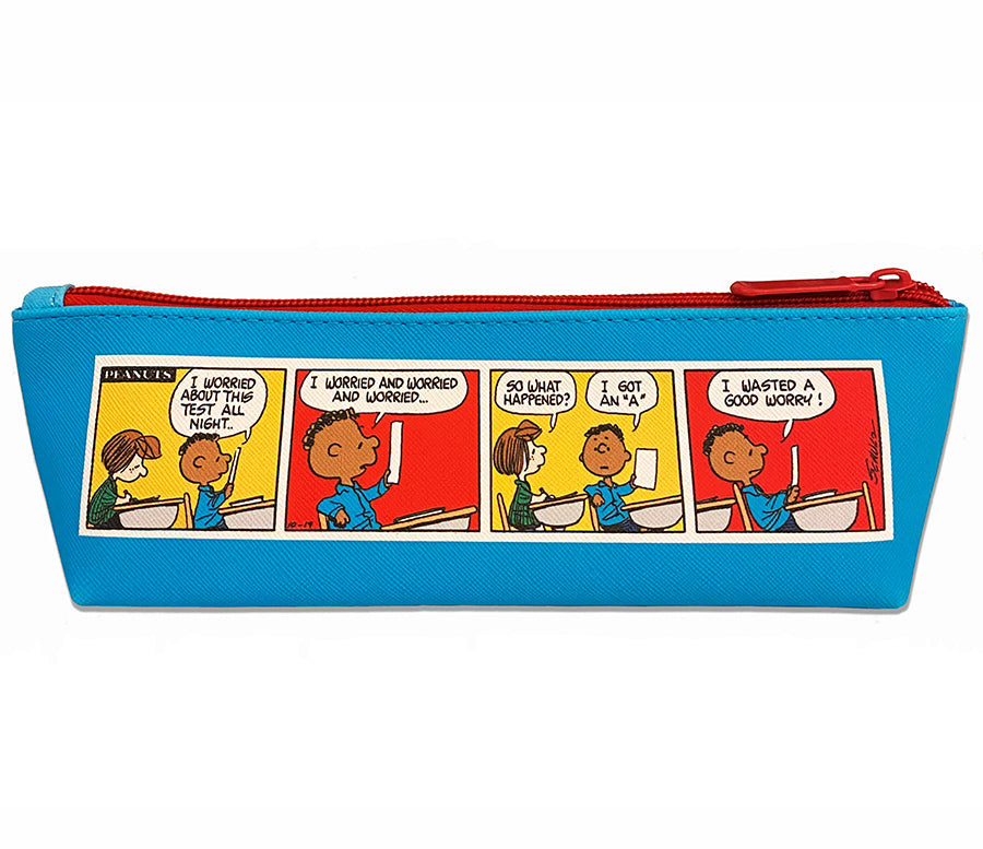 1x Peanuts Snoopy&Friends Slim Pencil Case Pen Stationery Zipper Bag  Organizer