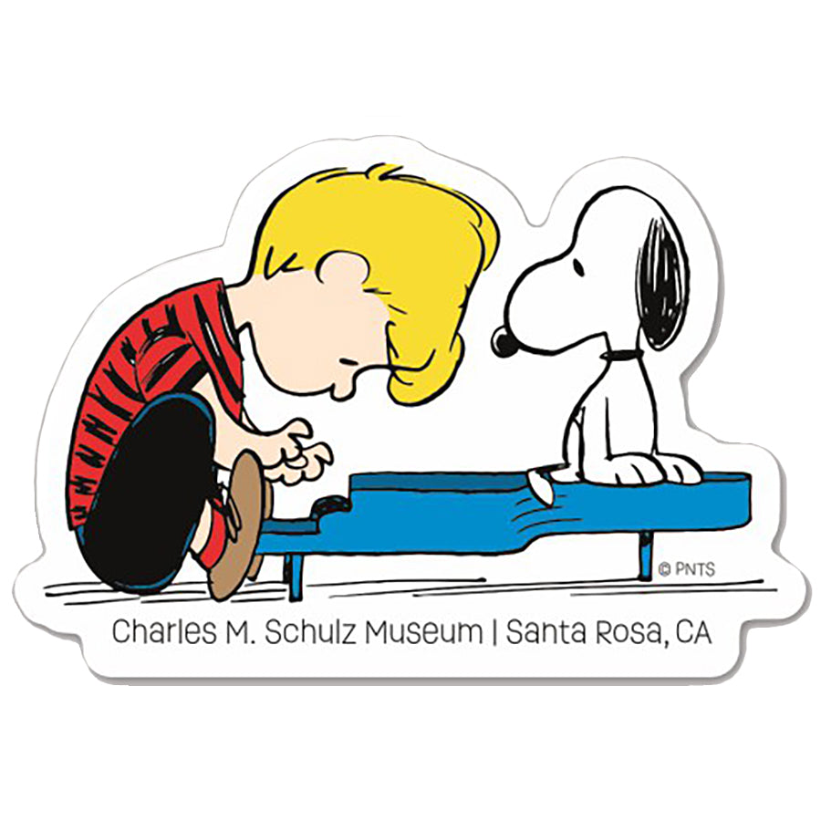 Schroeder and Snoopy Sticker