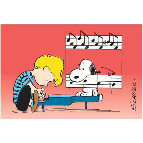 Schroeder and His Music Postcard
